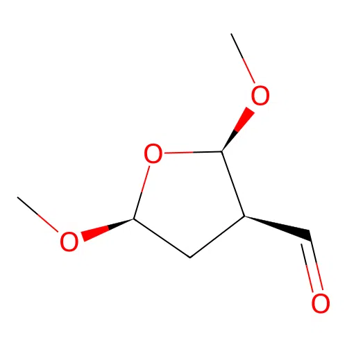 (2R,3R,5S)-2,5-dimethoxyoxolane-3-carbaldehyde structure