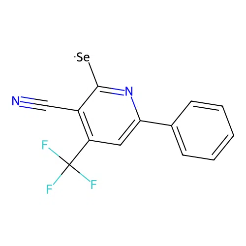 6-Phenyl-2-selenoxo-4-(trifluoromethyl)-1,2-dihydropyridine-3-carbonitrile structure
