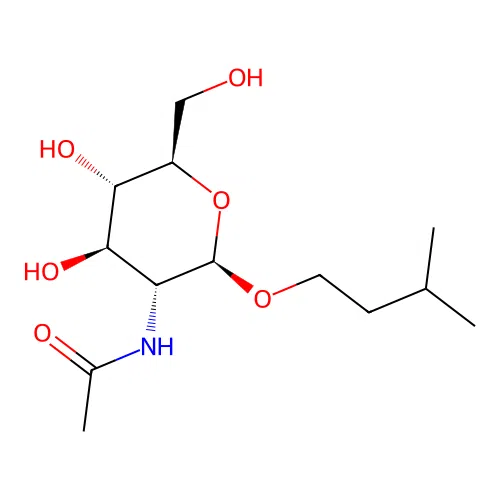 3-methylbutyl 2-(acetylamino)-2-deoxy-beta-D-glucopyranoside structure