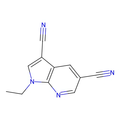 1-ethyl-1H-pyrrolo[2,3-b]pyridine-3,5-dicarbonitrile structure