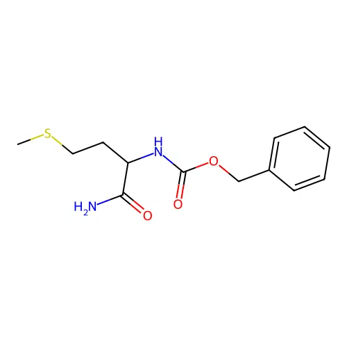 Nalphabenzyloxycarbonyl-DL-methionine amide structure