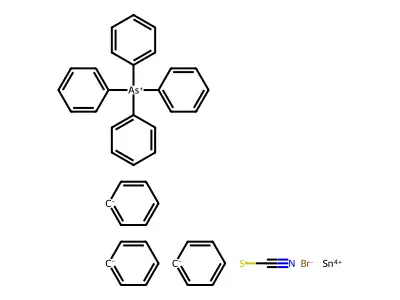 Tetraphenylarsonium bromotriphenyl(thiocyanato-N)stannate(1-) structure