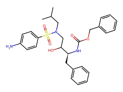 Benzyl ((2S,3R)-4-((4-amino-N-isobutylphenyl)sulfonamido)-3-hydroxy-1-phenylbutan-2-yl)carbamate structure