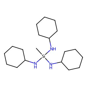 N,N',N''-tricyclohexyl-1-methylsilanetriamine structure