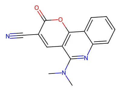 2H-Pyrano(3,2-c)quinoline-3-carbonitrile, 5-(dimethylamino)-2-oxo- structure