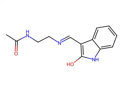 N-(2-(((2-Oxo-1,3-dihydro-2H-indol-3-ylene)methyl)amino)ethyl)acetamide structure