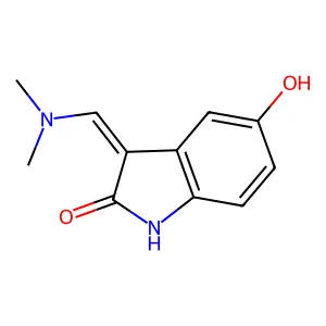 2H-Indol-2-one, 1,3-dihydro-3-((dimethylamino)methylene)-5-hydroxy-, (Z)- structure