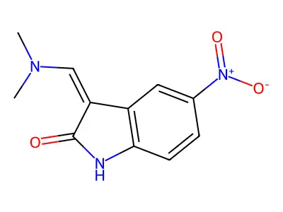 2H-Indol-2-one, 1,3-dihydro-3-((dimethylamino)methylene)-5-nitro-, (Z)- structure