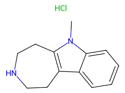 6-Methyl-1,2,3,4,5,6-hexahydroazepino(4,5-b)indole hydrochloride structure
