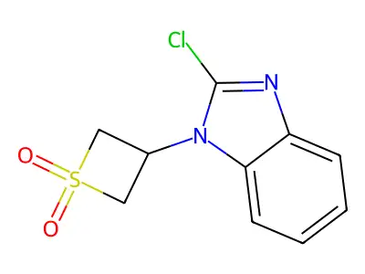 1H-Benzimidazole, 2-chloro-1-(3-thietanyl)-, S,S-dioxide structure