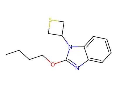 1H-Benzimidazole, 2-butoxy-1-(3-thietanyl)- structure