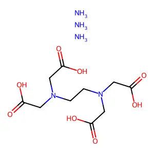 Triammonium ethylenediaminetetraacetate structure
