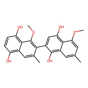 1',5-Dimethoxy-3',7-dimethyl-(2,2'-binaphthalene)-1,4,5',8'-tetrol structure