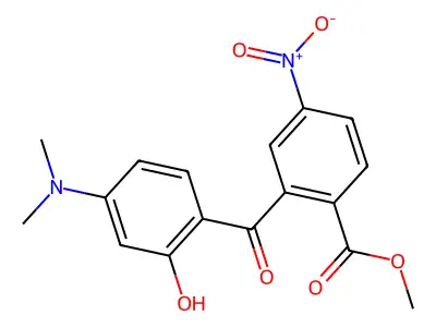4-Dimethylamino-2-hydroxy-2'-methoxycarbonyl-5'-nitrobenzophenone structure