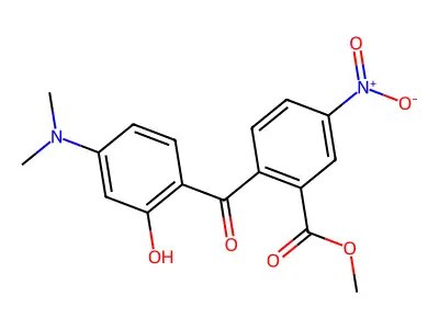 4-Dimethylamino-2-hydroxy-2'-methoxycarbonyl-4'-nitrobenzophenone structure