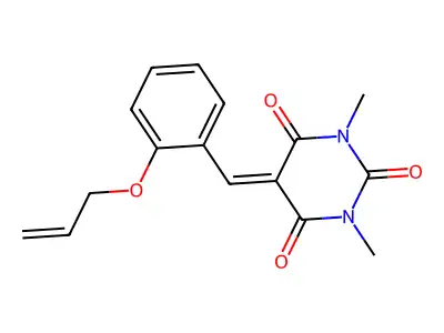 5-{[2-(allyloxy)phenyl]methylene}-1,3-dimethyl-2,4,6(1H,3H,5H)-pyrimidinetrione structure