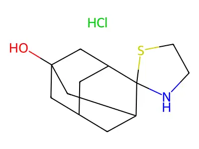 Spiro(thiazolidine-2,2'-tricyclo(3.3.1.1(sup 3,7))decan)-5'-ol, hydrochloride structure