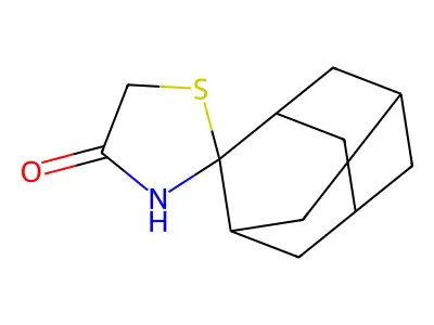 Spiro(thiazolidine-2,2'-tricyclo(3.3.1.1(sup 3,7))decan)-4-one structure