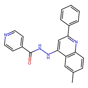 2-Phenyl-4-isonicotinyl-hydrazino-6-methyl-quinoline structure