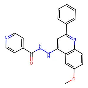 2-Phenyl-4-isonicotinyl-hydrazino-6-methoxy-quinoline structure