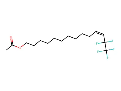 13,13,14,14,14-Pentafluoro-Z-11-tetradecen-1-ol acetate structure