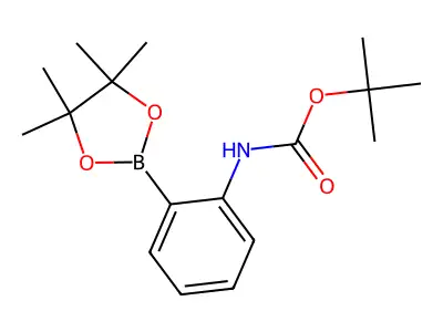 tert-Butyl (2-(4,4,5,5-tetramethyl-1,3,2-dioxaborolan-2-yl)phenyl)carbamate structure