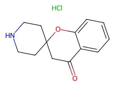 Spiro(1-benzopyran-2,4'-piperidin)-4(3H)-one--hydrogen chloride (1/1) structure