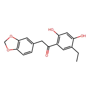 2-(1,3-Benzodioxol-5-yl)-1-(5-ethyl-2,4-dihydroxyphenyl)ethanone structure