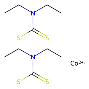 Cobalt diethyldithiocarbamate structure