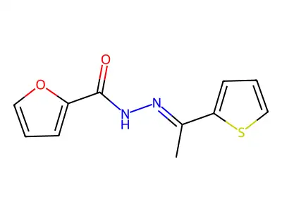 1-[(2-Furanyl)carbonyl]-2-[1-(2-thienyl)ethylidene]hydrazine structure