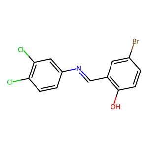 4-bromo-2-{(E)-[(3,4-dichlorophenyl)imino]methyl}phenol structure