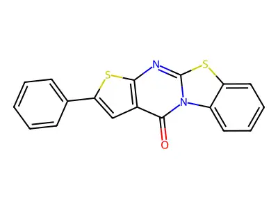 4H-Thieno(2',3':4,5)pyrimido(2,1-b)benzothiazol-4-one, 2-phenyl- structure
