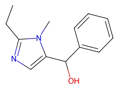 (2-ethyl-1-methyl-1H-imidazol-5-yl)(phenyl)methanol structure