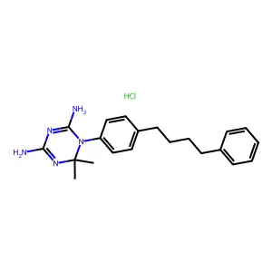 1,3,5-Triazine-2,4-diamine, 1,6-dihydro-6,6-dimethyl-1-(4-(4-phenylbutyl)phenyl)- structure