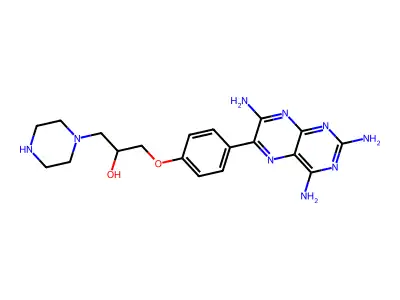 1-Piperazineethanol, alpha-((4-(2,4,7-triamino-6-pteridinyl)phenoxy)methyl)- structure