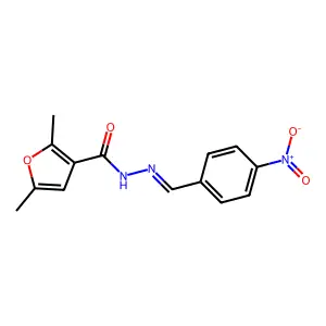 2,5-Dimethyl-3-furancarboxylic acid 2-[(4-nitrophenyl)methylene]hydrazide structure