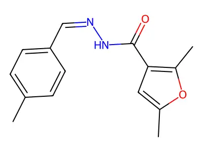 2,5-Dimethyl-furan-3-carboxylic acid (4-methyl-benzylidene)-hydrazide structure