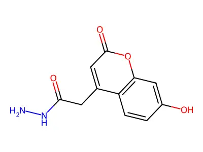 2H-1-Benzopyran-4-acetic acid, 7-hydroxy-2-oxo-, hydrazide structure