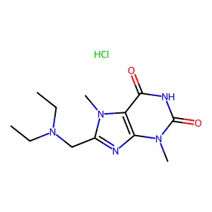 Theobromine, 8-diethylaminomethyl-, hydrochloride structure