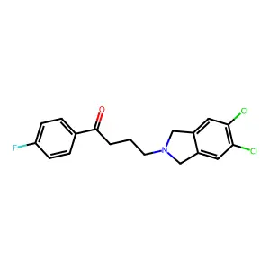 Butyrophenone, 4-(5,6-dichloroisoindolinyl)-4'-fluoro- structure