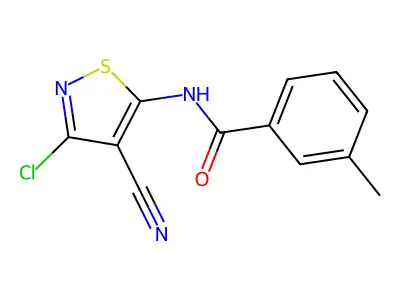 N-(3-chloro-4-cyano-5-isothiazolyl)-3-methylbenzenecarboxamide structure
