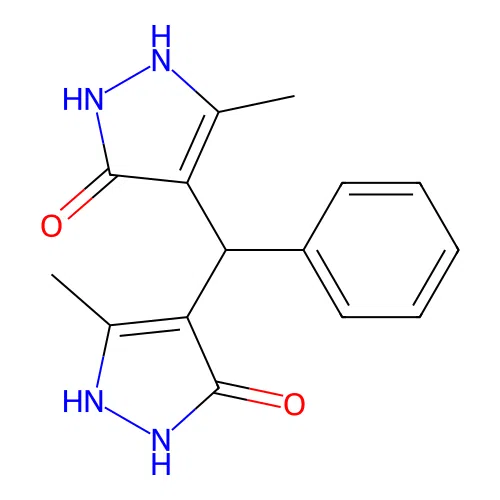 4,4'-(Phenylmethylene)bis(3-methyl-1h-pyrazol-5-ol) structure