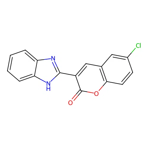 3-(1H-benzimidazol-2-yl)-6-chloro-2H-chromen-2-one structure