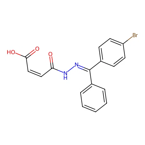 2-Butenedioic acid, mono(((4-bromophenyl)phenylmethylene)hydrazide), (?,Z)- structure