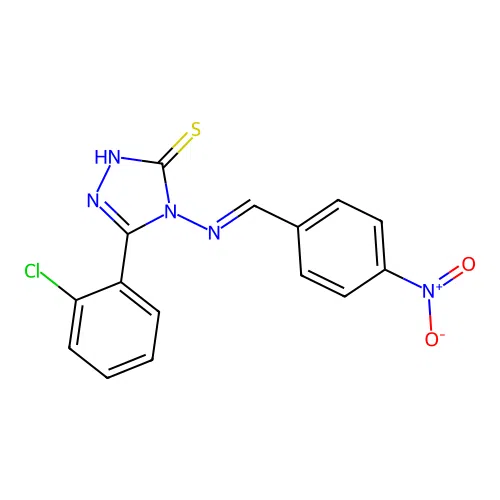 5-(2-Chlorophenyl)-4-((4-nitrobenzylidene)amino)-4H-1,2,4-triazole-3-thiol structure