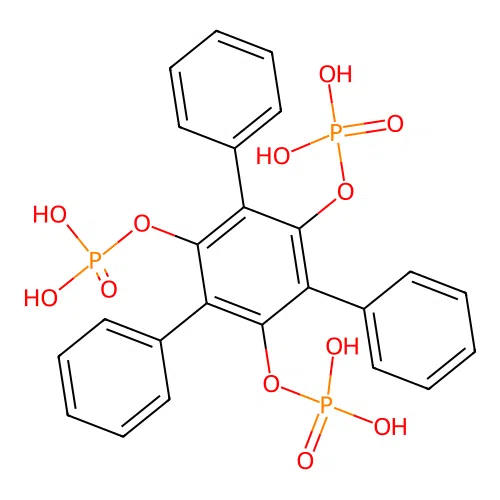 [1,1':3',1''-Terphenyl]-2',4',6'-triol, 5'-phenyl-, tris(dihydrogen phosphate) structure