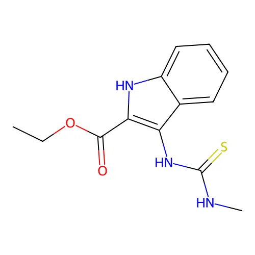 ethyl 3-[(methylcarbamothioyl)amino]-1H-indole-2-carboxylate structure