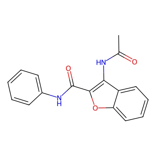 3-acetamido-N-phenyl-1-benzofuran-2-carboxamide structure
