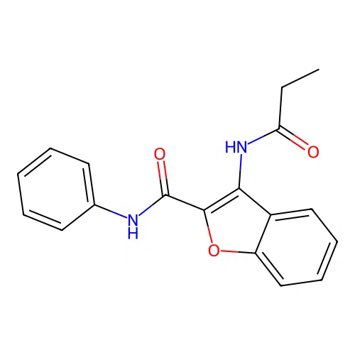 N-phenyl-3-propionamidobenzofuran-2-carboxamide structure