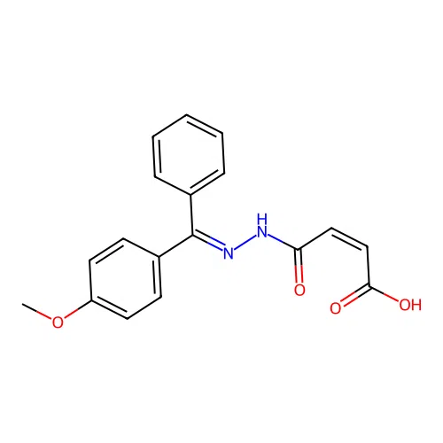 2-Butenedioic acid (Z)-, mono(((4-methoxyphenyl)phenylmethylene)hydrazide) structure